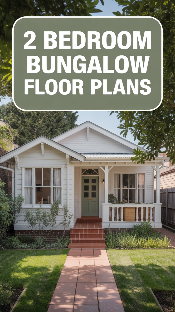 🏡 2 Bedroom Bungalow Floor Plans