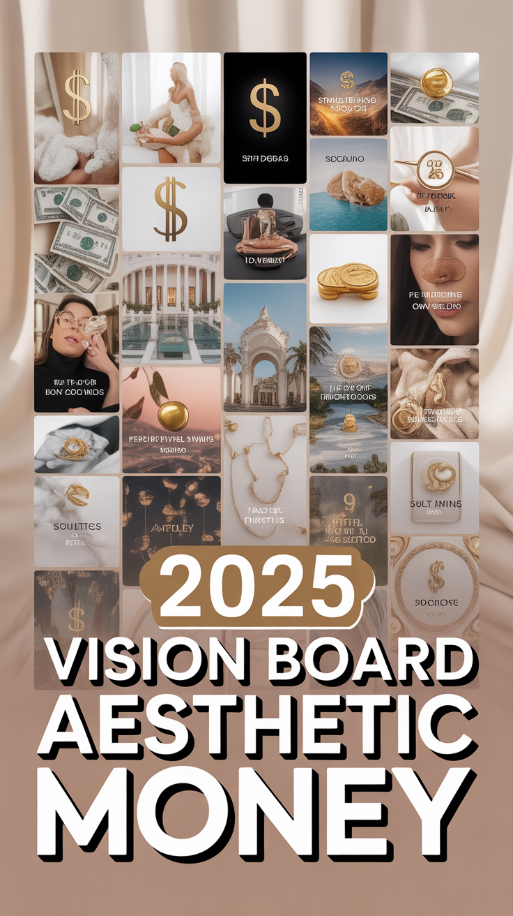 2025 Vision Board Aesthetic Money