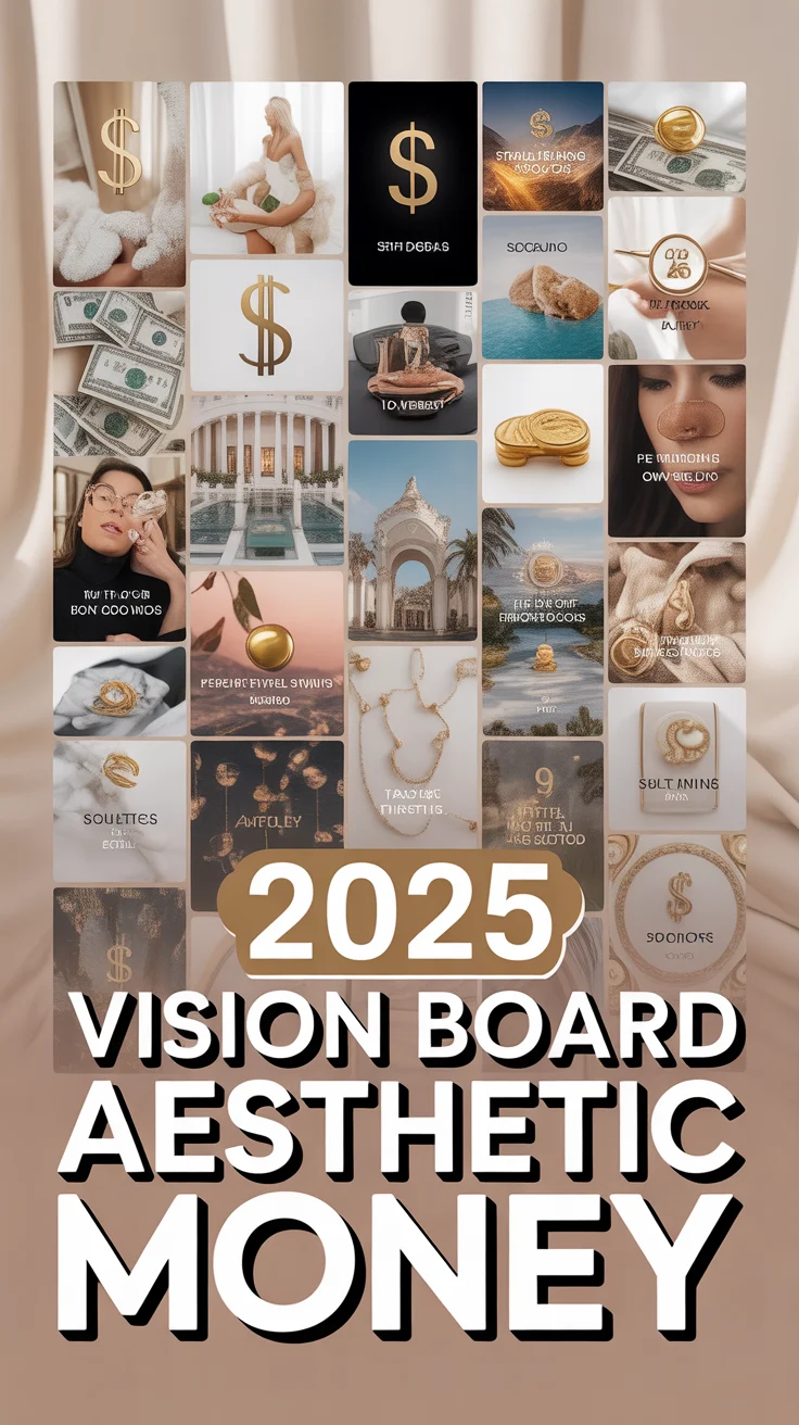 2025 Vision Board Aesthetic Money