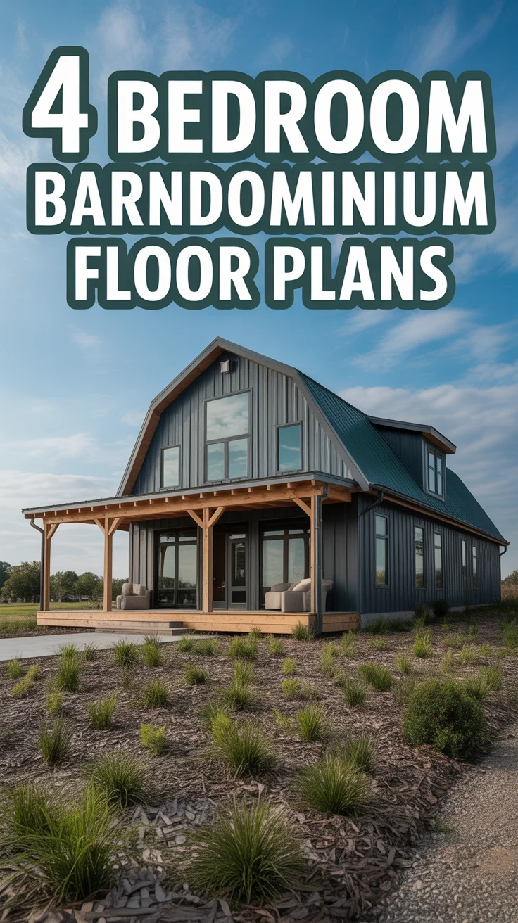 🏡 4 Bedroom Barndominium Floor Plans
