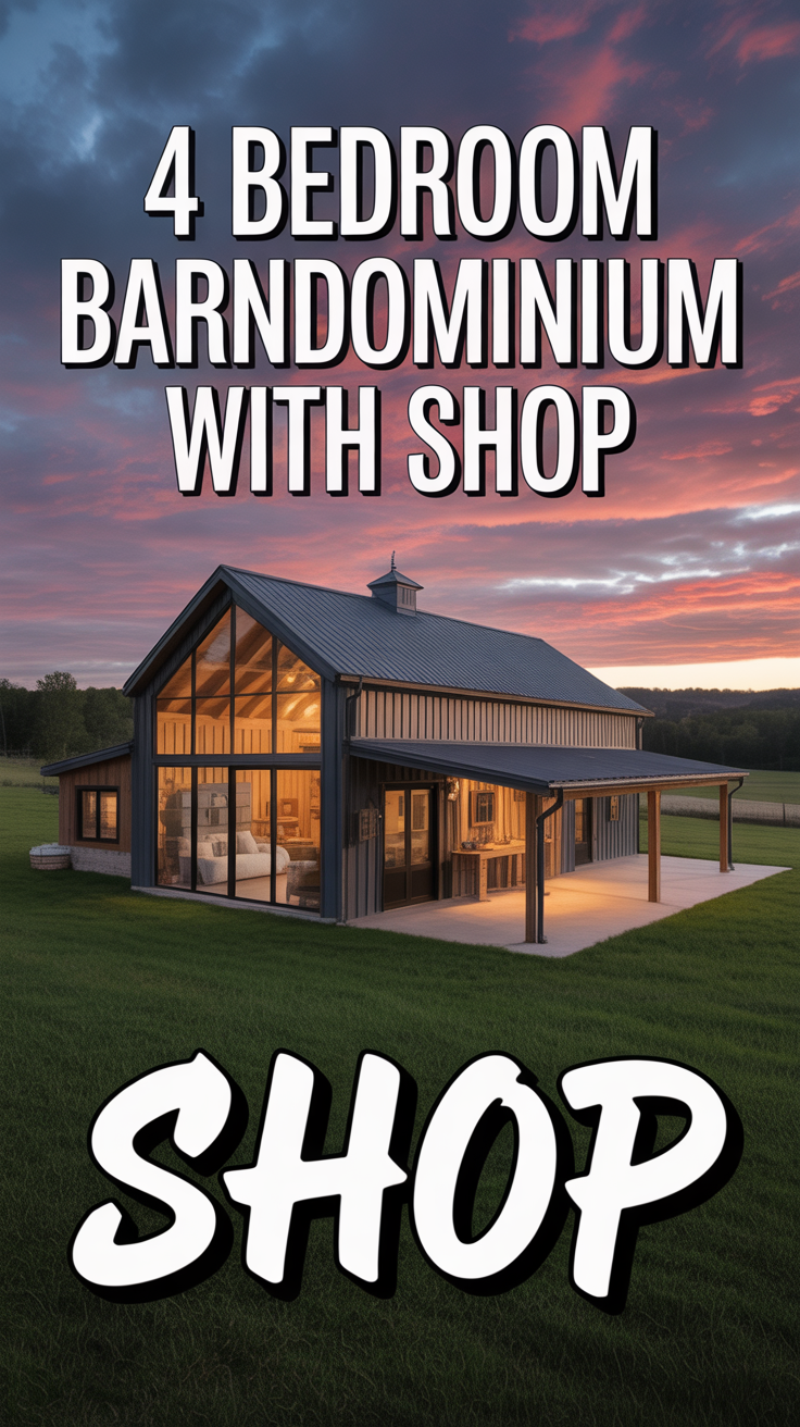 🏡 4 Bedroom Barndominium With Shop