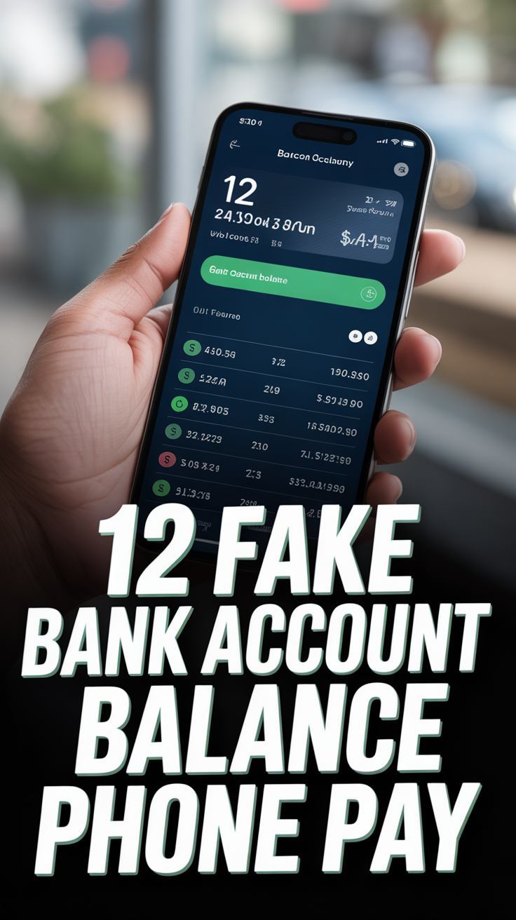 💰 12 Fake Bank Account Balance Phone Pay