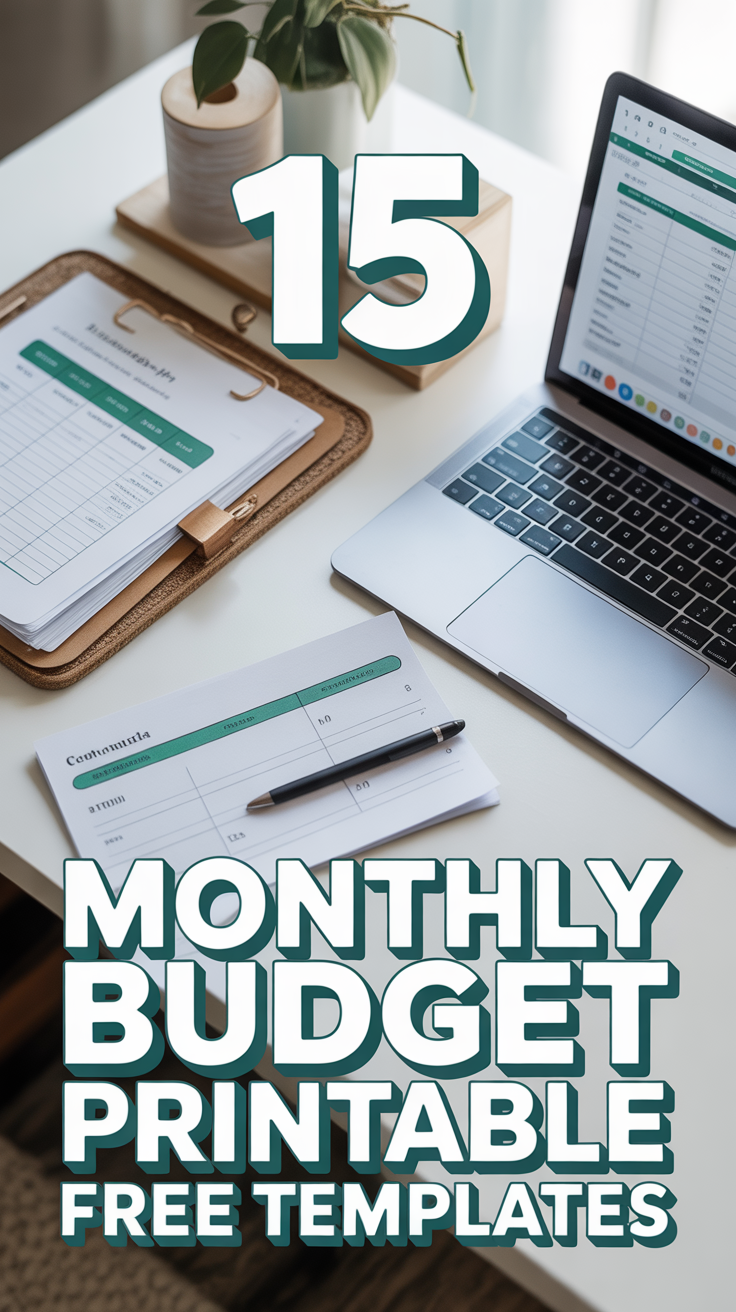 📅 15 Monthly Budget Printable Free Templates