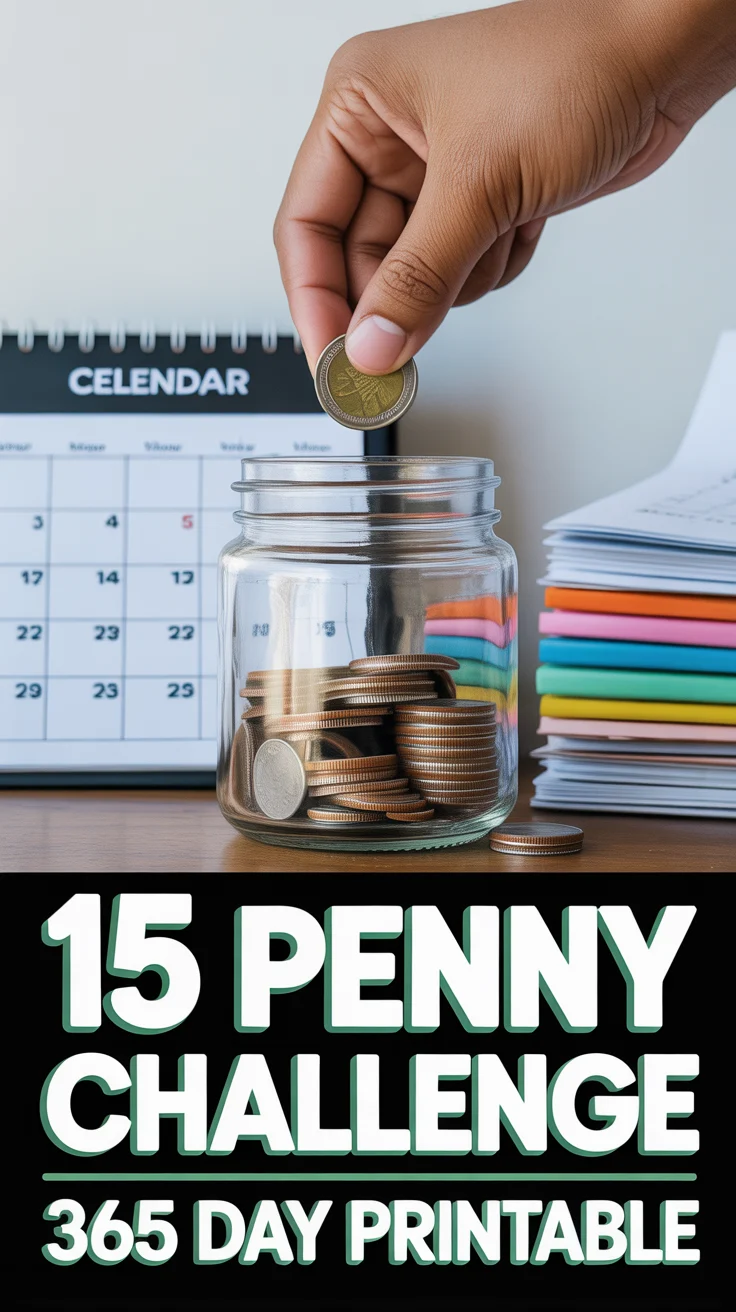 💰 15 Penny Challenge 365 Day Printable