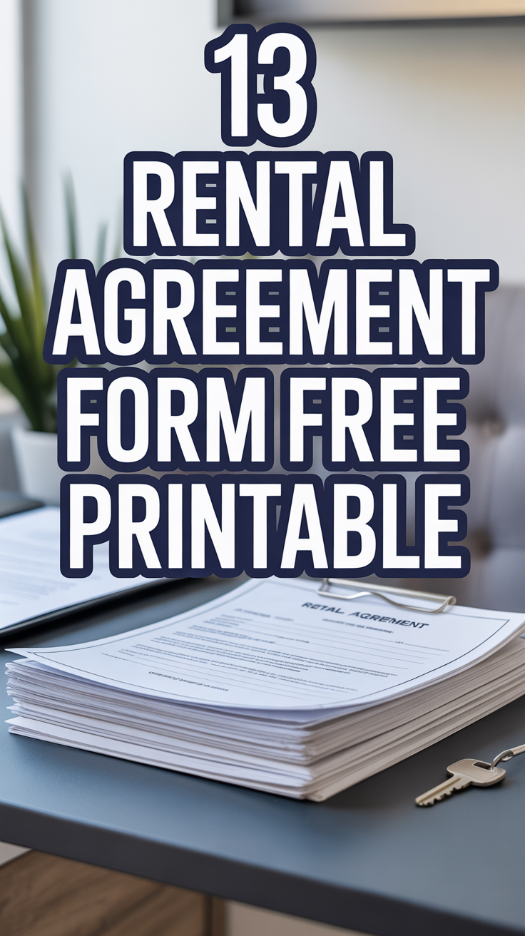 📝 13 Rental Agreement Form Free Printable