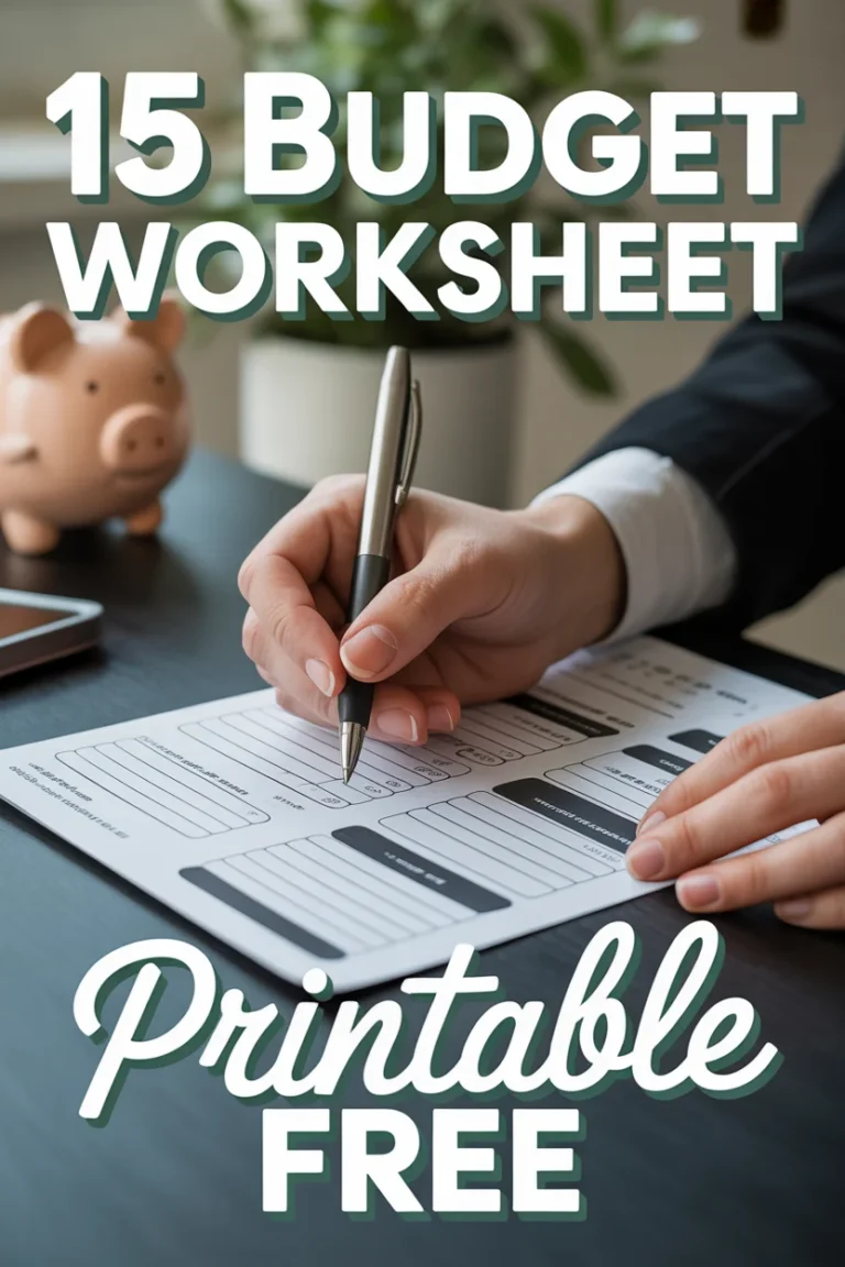 💸 15 Budget Worksheet Printable Free