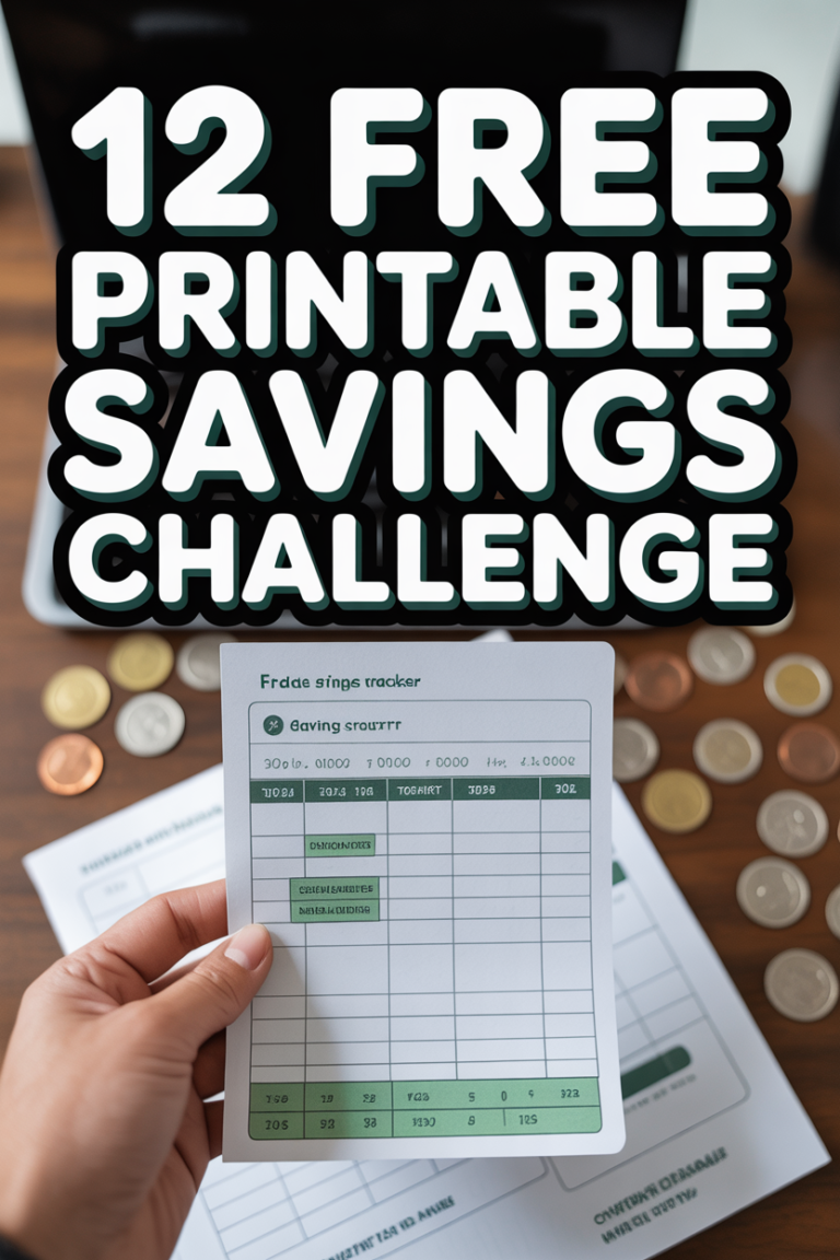 💰 12 Free Printable Savings Challenge