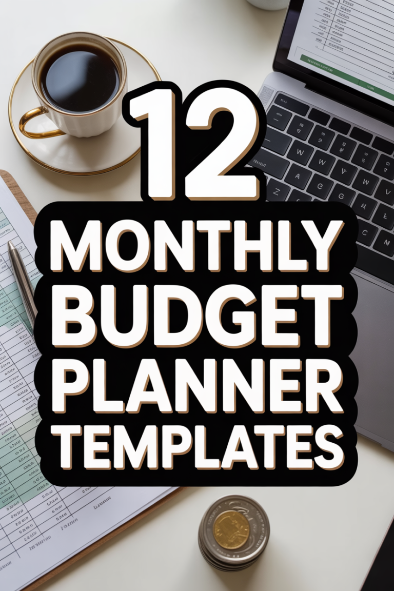 💰 12 Monthly Budget Planner Templates