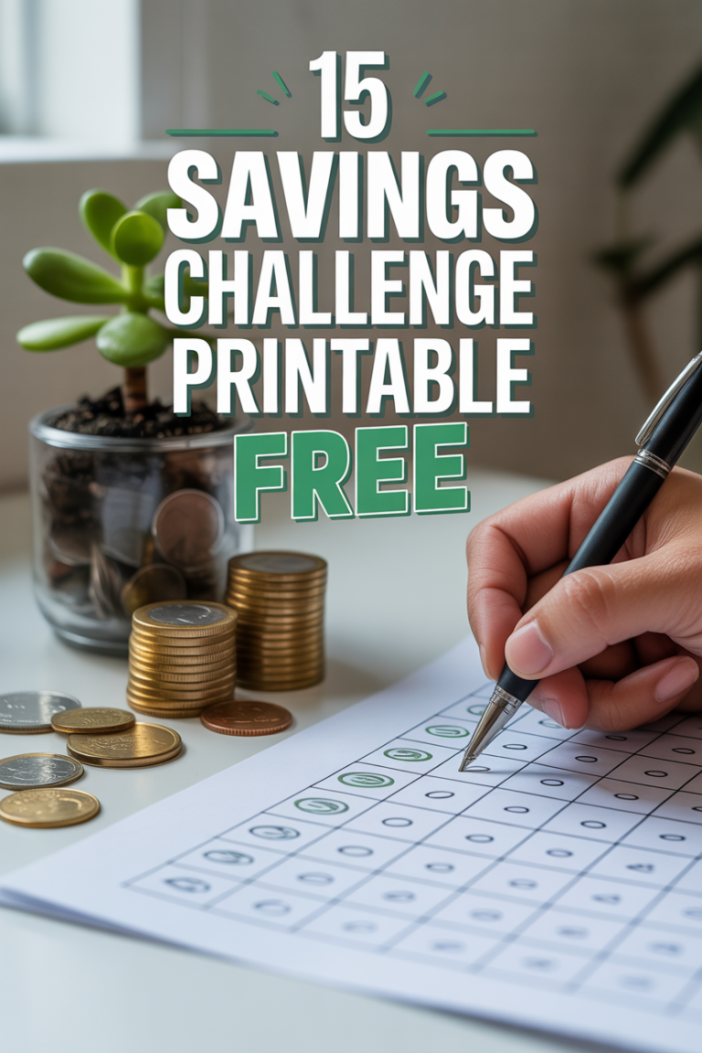 💰 15 Savings Challenge Printable Free