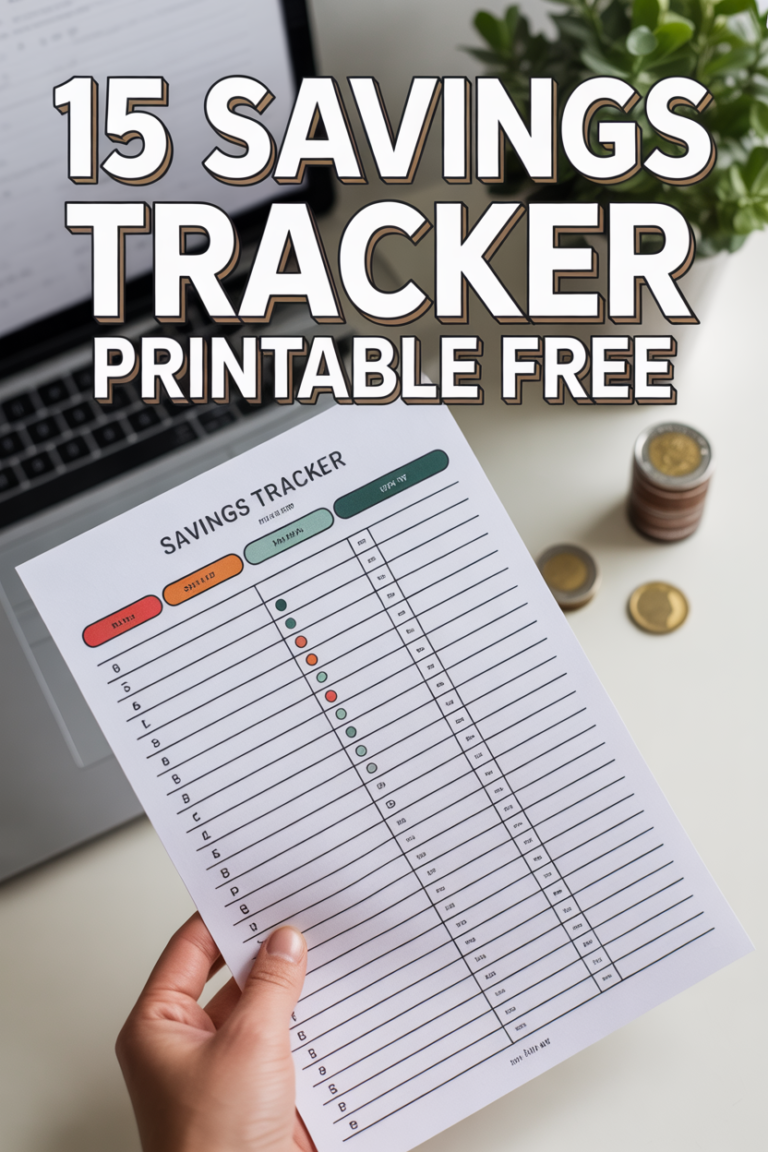 💰 15 Savings Tracker Printable Free