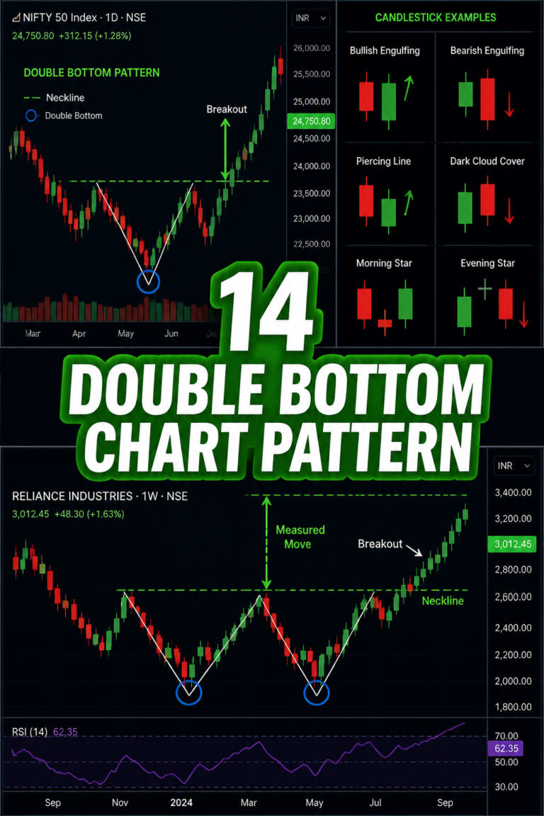 📈 14 Double Bottom Chart Pattern