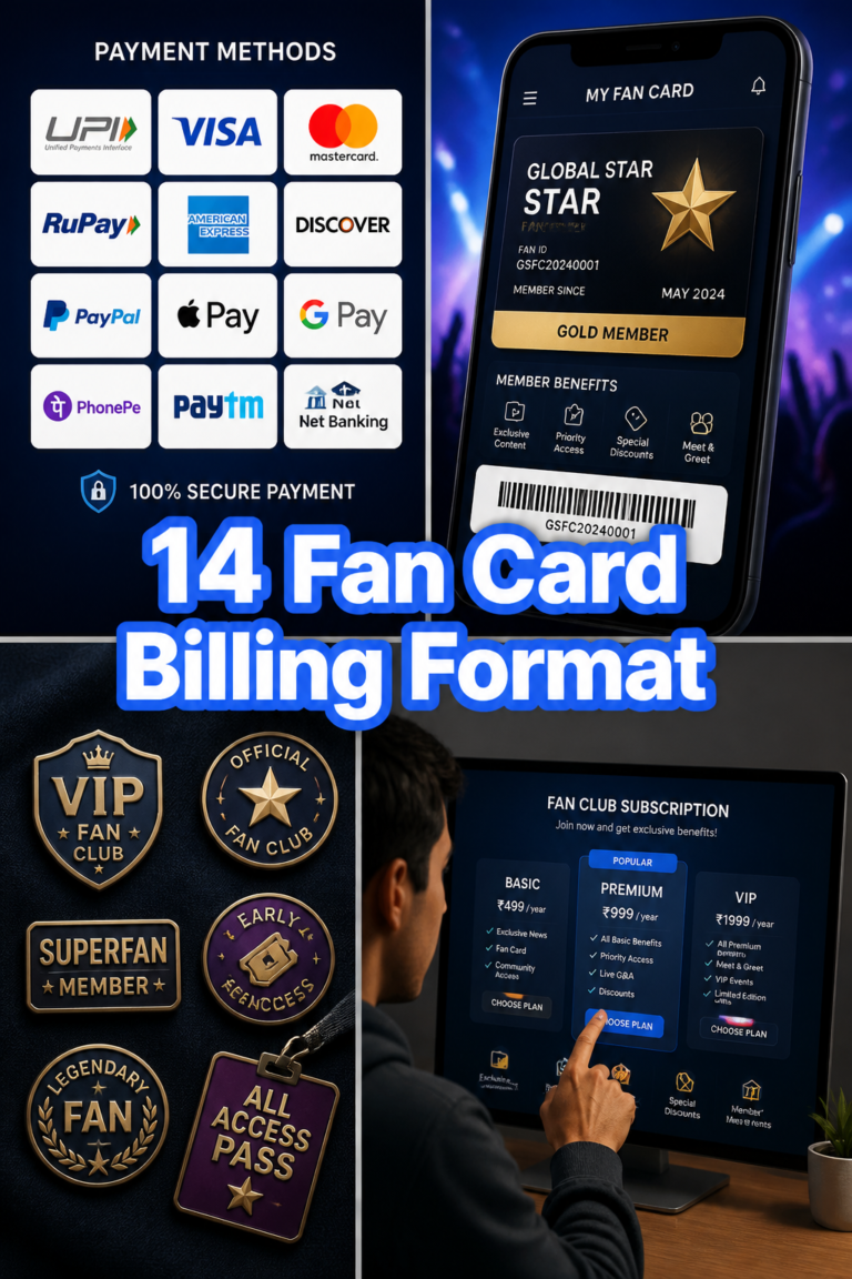 💳 14 Fan Card Billing Format