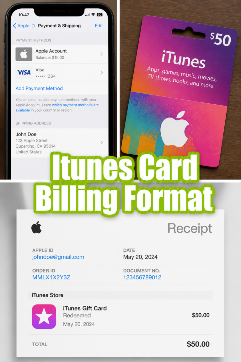 Itunes Card Billing Format