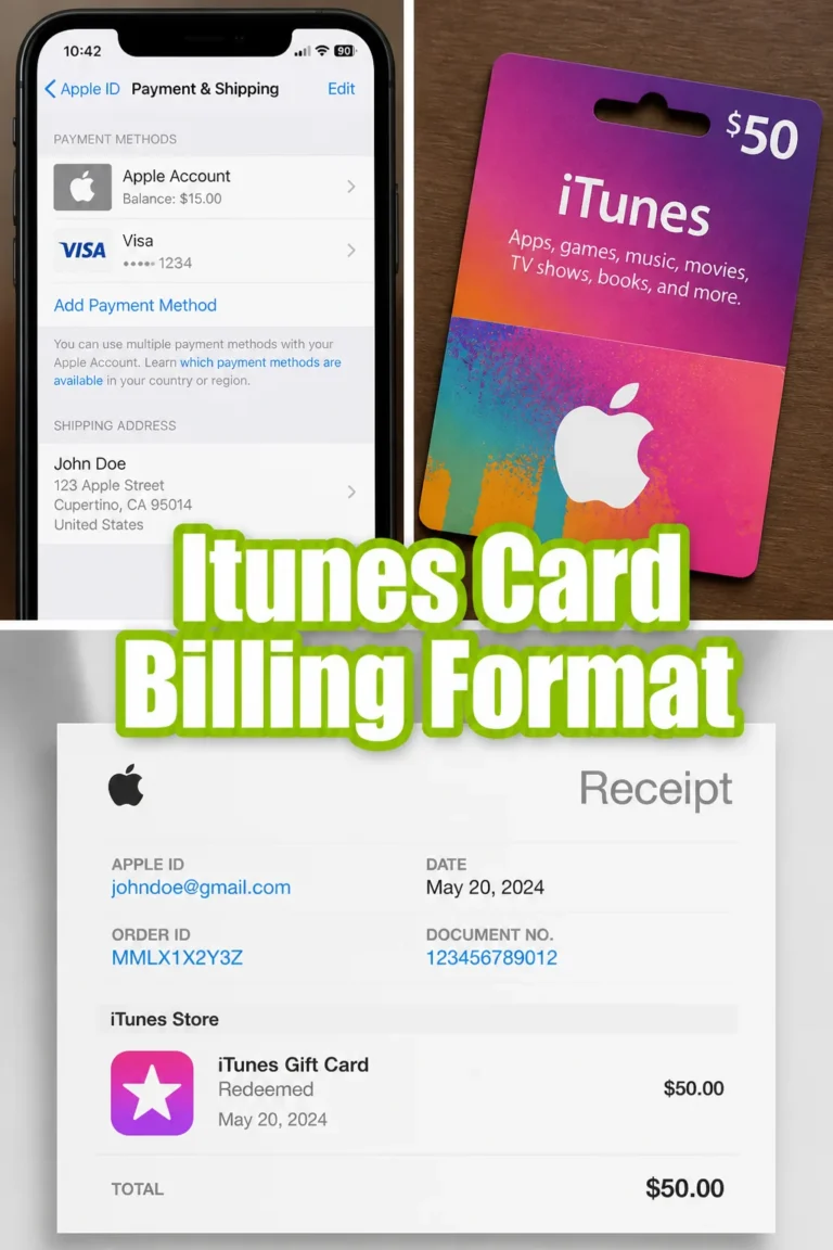 Itunes Card Billing Format