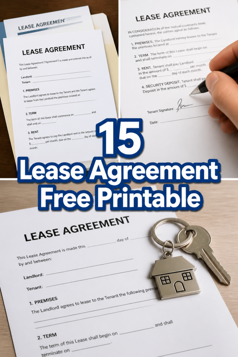 📝 15 Lease Agreement Free Printable
