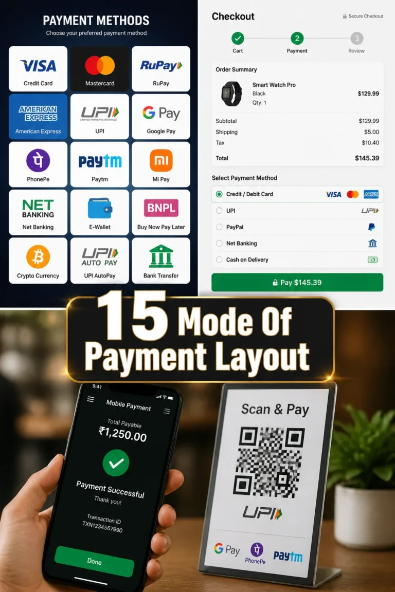 💳 15 Mode Of Payment Layout