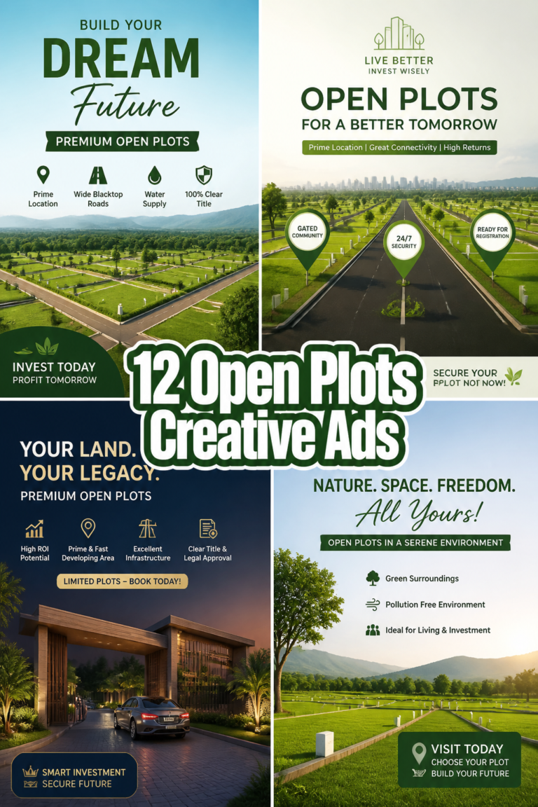 🌳 12 Open Plots Creative Ads