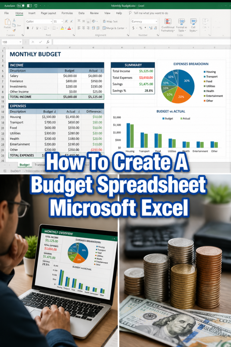 📊 How To Create A Budget Spreadsheet Microsoft Excel