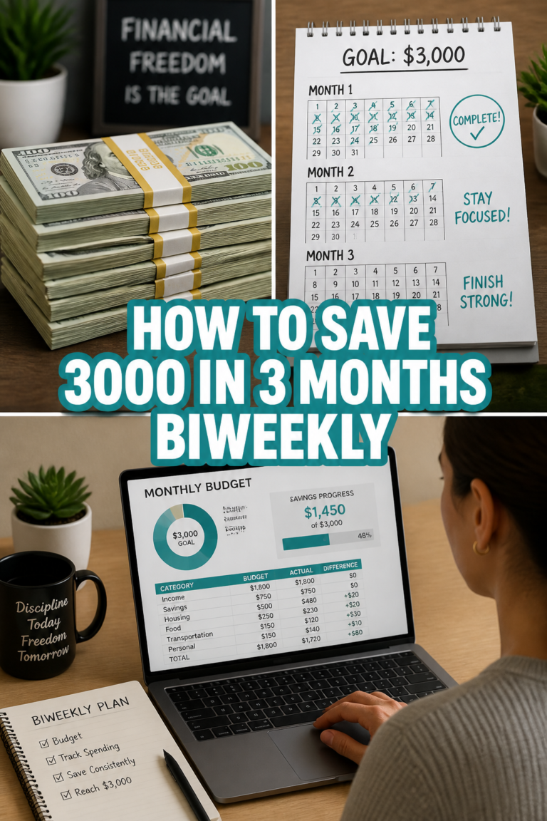 💰 How To Save 3000 In 3 Months Biweekly